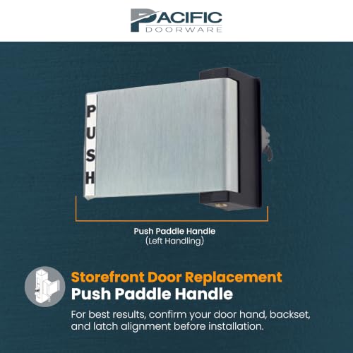 Adams Rite Push Paddle Storefront Door Handle, 6"x4.5", Right, Aluminum, PD - color: Aluminum Silver, style: Right Hand