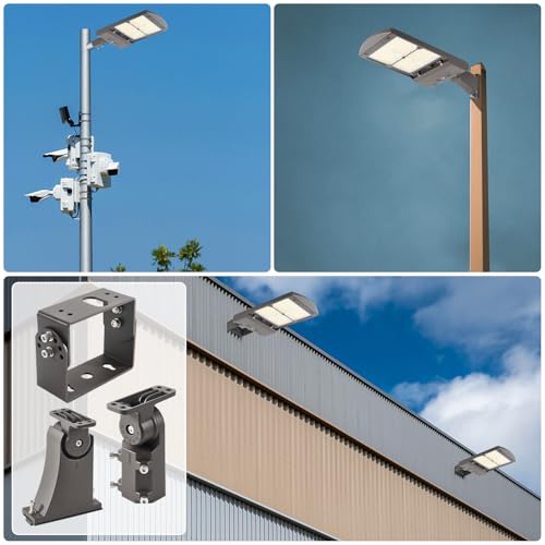 LED Parking Lot Light Mounting Bracket, Waterproof and Rust-Proof, Direct Arm Mount Accessory for LED Shoebox Parking Lot Light, Outdoor Area Street Lighting Mounting Bracket - color: Arm Mount Bracket