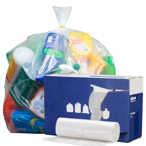 Plasticplace 40-45 Gallon Trash Bags │ 1.2 Mil │ Clear Heavy Duty Garbage Can Liners │ 40" x 46" (100 Count) - color: Clear, size: 1 Count (Pack of 100)