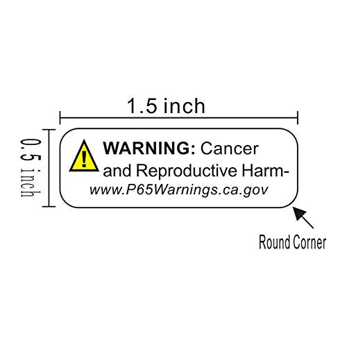 FirstZi 2500 Count California Proposition 65 Warning Labels - 5 Rolls, 500 Labels One Roll, Short Form, 1/2x1-1/2 Inch Self Adhesive Health Alert Sticker (Pack of 2) - size: 5 rolls(2500 labels) (Pack of 2)