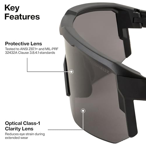 KLEIN TOOLS Blade Safety Glasses, ANSI Z87.1+, Anti-Fog/Scratch-Resistant,99.9% UV Protection, Class-1 Clarity Lens - color: Shaded Gray
