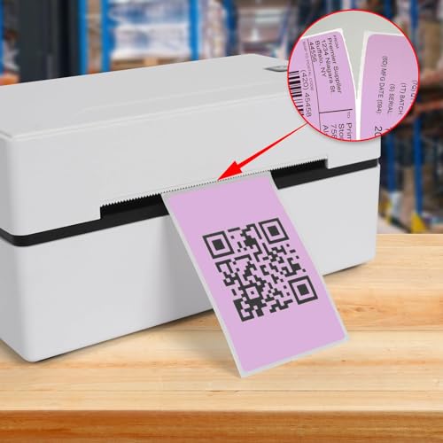 Purple Thermal Labels 3 ×5 Inch Waterproof Vinyl Stickers 300 PCS - color: Purple