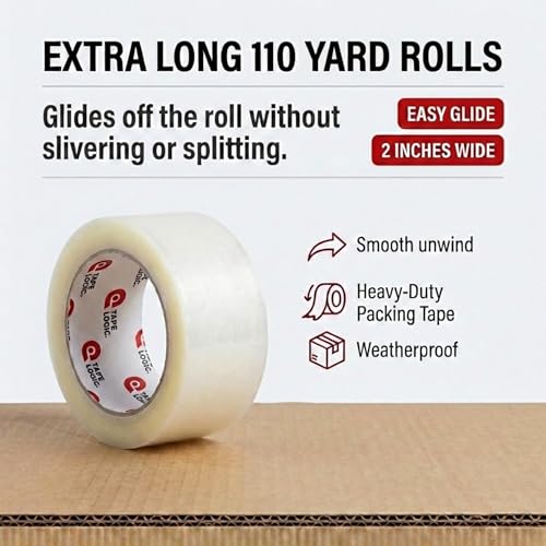 Tape Logic 2" x 110 Yard Clear Packing Tape Pallet - 45 Cases (1620 Rolls) - 2.0 Mil Heavy Duty Shipping Tape - Bulk Strong Acrylic Adhesive Box Sealing Tape for Warehouse & Fulfillment Packaging - size: 1,620-Rolls (110 Yds)