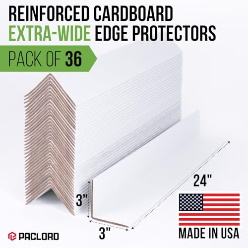 Extra-Wide 24" x 3" x 3" Reinforced Cardboard Edge Protectors - color: Thickness: 0.16", size: Pack of 36