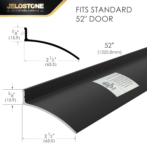 52" L x 2.5" W Commercial Grade Door Rain Drip Guard (Black)- UL Rated Over Door and Window Drip Cap Rain Deflector - Drip Edge Roof Rain Diverter Guards House - JS-346RD, Black Anodized - color: Black Anodized