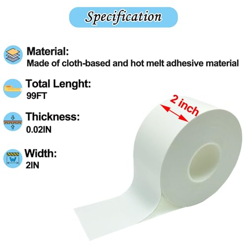 Window Weather Sealing Tape,No Residue, White Insulation Tape, 2IN X 99FT