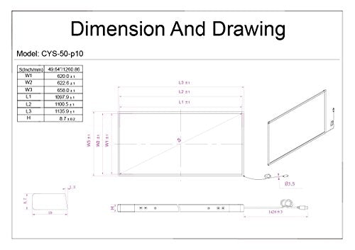 Chengying 50 inch 10 Point Multi-Touch Infrared Touch Frame, ir Touch Panel, Infrared Touch Screen Overlay - size: 50 inch