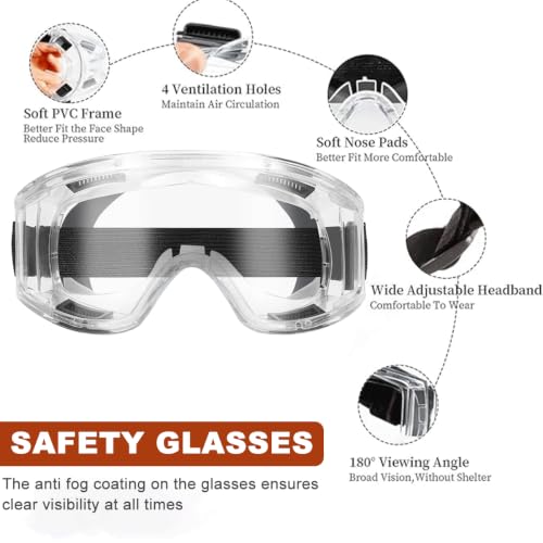 Reusable Half Face Cover Set, Half Face Shield Set with Safety Glasses for DIY Spray Paint, Resin, Cleaning, Woodworking