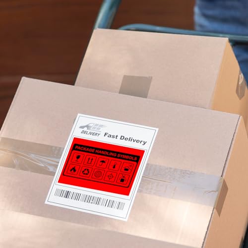 Red Thermal Labels 4 × 6 Inch Waterproof Vinyl Stickers 250 PCS - color: Red