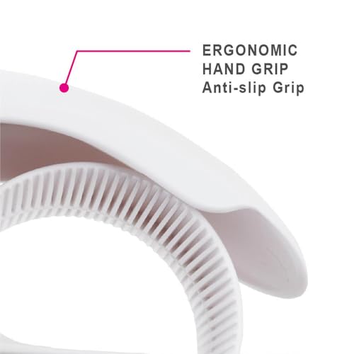 ABEL EVO Packing Tape Dispenser, White, 2 Inch Wide Ergonomic Tape Gun for Packing Boxes, Shipping Moving Mailing Box Sealing Carton Packaging, Lightweight Hand-held Heavy Duty Tape Cutter - color: White