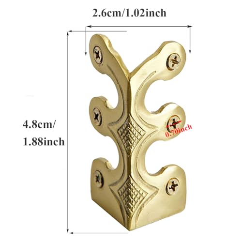 10 pcs Solid Brass Baseboard Corner Protectors, Skirting Board Corner Protectors, Vintage Metal Corner Protector Table Corner Edge Cover Safety Bracket with Screws (10, Gold) - color: Gold