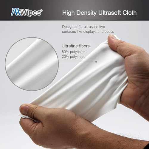 AAwipes Superfine Microfiber Wipes Knitted Cleanroom 12"x12" (100 Counts/Bag, 180gsm, Polyester) High-End Lint Free Cloths for Fiber Optics, Laser Sealed Edge Class 100 Cloths (MF18012) - size: 12"X12" 100 Wipes