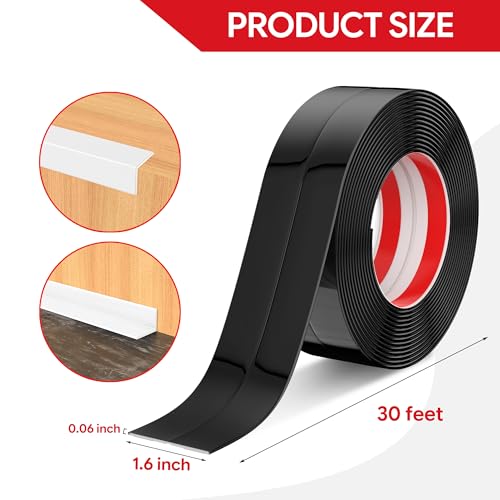 Wall Corner Protector Peel and Stick Corner Trim Molding - color: Black, size: 1.6 In x 30 Ft