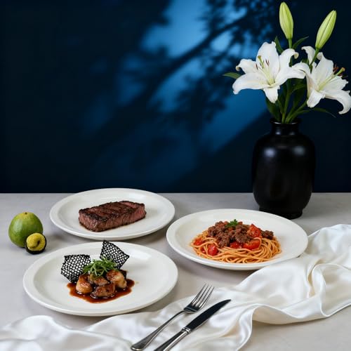 Stoneware Narrow Rim Commercial Grade Dinnerware, America White, Plate 8.25, Case of 36 - color: America White, size: Plate 8.25