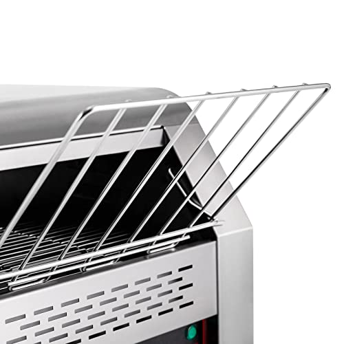 Commercial Conveyor Toaster 300 Slices/Hour,2200W Stainless Steel Heavy Duty Industrial Toasters, Double Heating Tubes,Countertop Electric Restaurant Equipment for Bun Bagel Bread Toast Baked Food - color: Silver - D