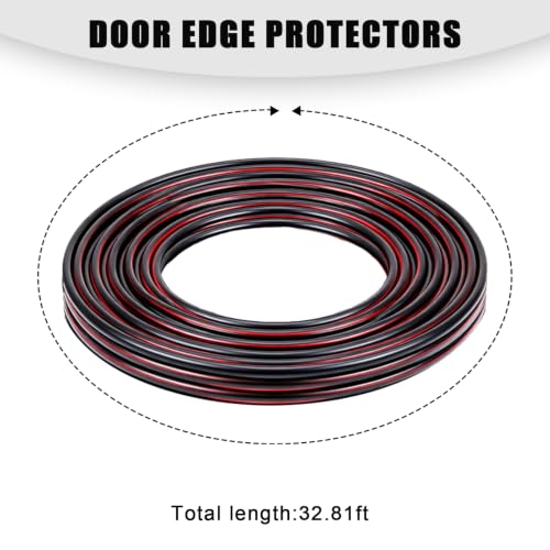 32.8Ft(10M) Car Door Edge Guards, U-Shaped Auto Door Entry Protective Strips, Scratch-Resistant Doors Edge Trim Seal Protectors for Sedan SUV Truck, Car Accessories (Black) - color: Black, 32.8Ft