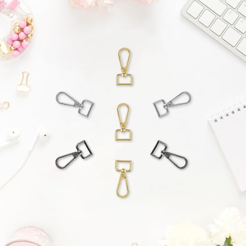 30 Pcs Metal D Ring Swivel Lobster Claw Clasp Snap Hooks Purse Hardware - color: Mixed Colors, size: 3/4 Inch