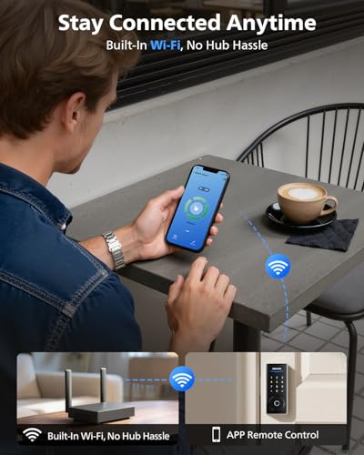 Philips Wi-Fi Smart Deadbolt Lock with 2 Handle, Keypad Front Door Lock Set - color: Nickel, style: WiFi Lock Set