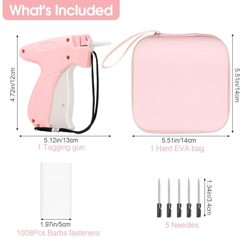 Price Tag Gun for Clothes, Retail Clothing Attacher Tagging Gun, Pink - color: Pinkwhite