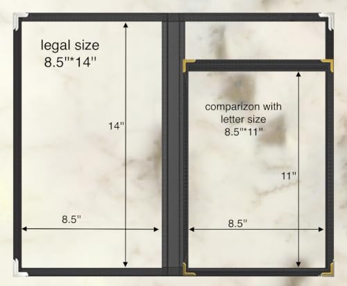6Pcs Black PVC Clear Menu Cover 8.5x14, 4 Page 8 View - color: black with silver corners, size: 4 Pages - 8.5" * 14"