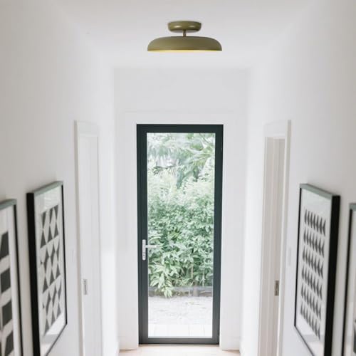 BISAMIYA Dimmable LED 15.7 inch Semi Flush Mount Ceiling Light - color: Deep Green