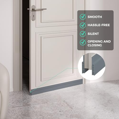 2 Pack Under Door Draft Stopper Weather Stripping Door Seal Threshold Strip - color: Gray, size: 2 Pack
