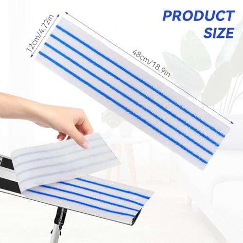 Replacement Disposable Microfiber Pad Fit for Rubbermaid Quick Connect Mop System - 50 Pack Wet & Dry Commercial Cleaning Refills with Scrubbing/Scouring Stripes Fit for Any Flat System 17 and 18 Inch - color: 18 Inch-50pack-blue&white-disposable