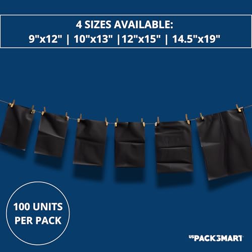 Black Plastic Poly Mailers 12"x15" | Shipping Bags for Clothing, Books & Accessories | Durable Shipping Envelopes | Waterproof and Tear-Proof with Strong Self-sealing Adhesive | 100-Pack - color: Black, size: 12"x15" / 100 Pack