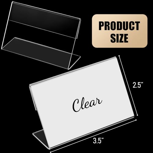 Vicenpal 3.5 x 2.5 Inches Small Acrylic Sign Holder for Office, 10 Pcs