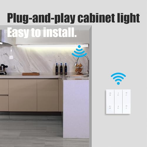 LED Tube Light Fixture with Plug Under Cabinet Lighting Dimming and Color With Remote wireless wall switch 24 inch 18W 1800LM 3000-6500K adjustable LED Tube Light Fixture for Cabinet Closet Office - size: 24 inch
