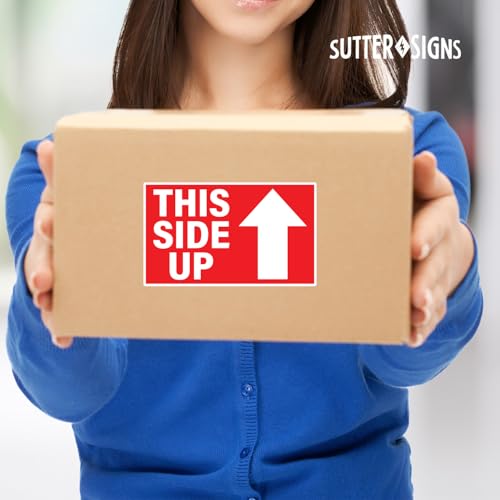 Sutter Signs This Side Up Stickers for Shipping (1500 Labels) 3x5 - style: This Side Up 500 per Roll (Pack of 3)
