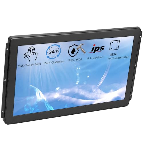 23.8 Inch 10 Points PCAP Open Frame Touch Screen LCD Display Monitors 1920x1080 VESA Mount & Open Bracket Installation wall Mount Desktop for Kiosk Automation POS Vending - size: 23.8