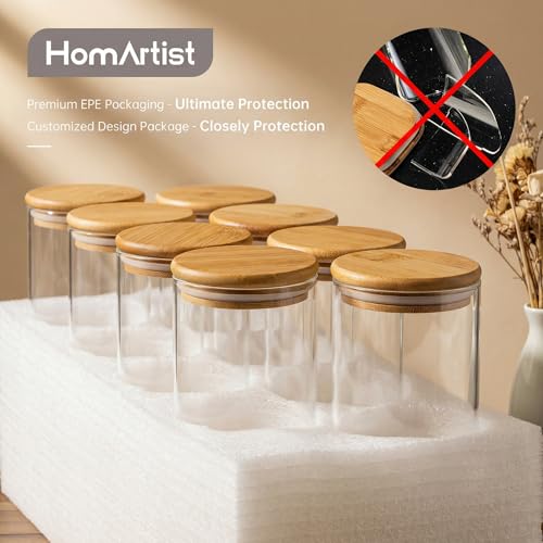 132oz Large Glass Storage Containers with Bamboo Lids for Flour & Sugar -2P - color: 132oz 2 Pack