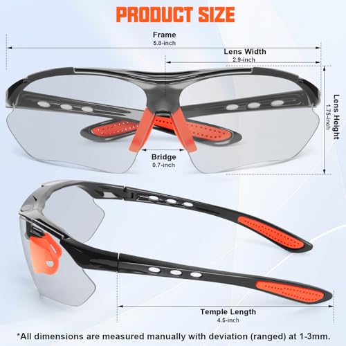 OXG Safety Glasses Bulk for Men Women, ANSI Z87 Safety Glasses UV Protection Protective Eyewear for Construction Woodworking - color: 12p-clear