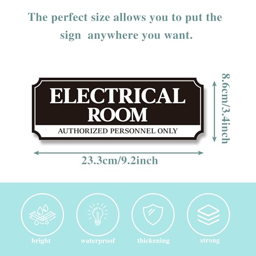 Electrical Room Door Sign for Business,Self-Adhesive Durable Modern Electrical Closet Room Sticker for Home, UV and Weather Resistant Authorized Personnel Only Signs for Business ,Workplace - color: Electrical Room 241
