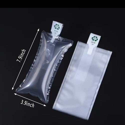 100 Count Inflatable Air Pillows for Shipping, Self-Sealing Packaging Air Bags, PE/PA Box Filler & Void Fill for Moving, Eco-Friendly Alternative to Packing Peanuts with Manual Pump (3.9x7.9 inch) - size: 3.9x7.9 inch