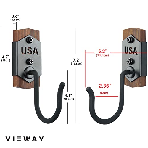 Gun Rack for Wall Mount Gun Hooks for Rifle, Shotgun, Bow Display Hanger, AR, AK Wall Mount Solid Wood Heavy Duty Steel -MK886A