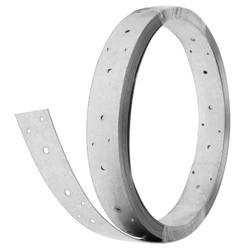 GBGS 32ft Metal Strapping,1-3/8" Width Perforated Steel Coil Tie Strap - size: Width:1-3/8"(35 mm)