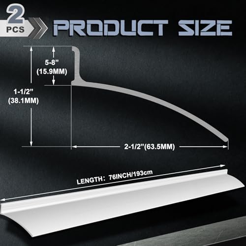 Hicarer 2 Pcs 76 Inch Door Drip Cap Aluminum Rain Guard, Silver - color: Silver, size: 76 Inch