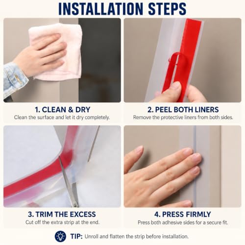 T-Shaped Door Seal Weather Stripping- 20 Ft x 1.38 in Clear - color: Clear, size: 1.38 in x 20 ft