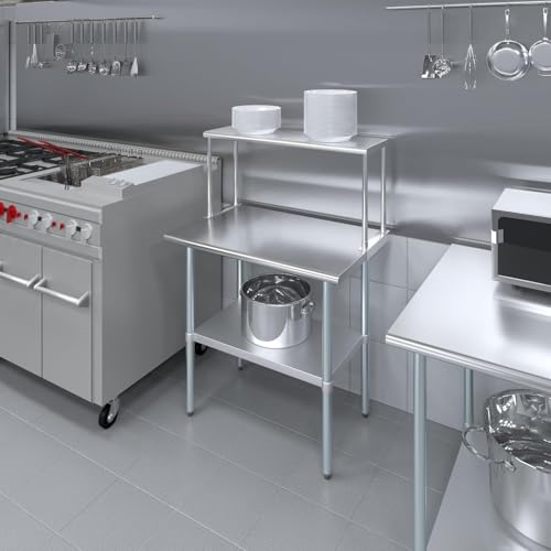 Stainless Steel Single Overshelf for 36" Prep Table – 12" Deep - size: 12"x36"