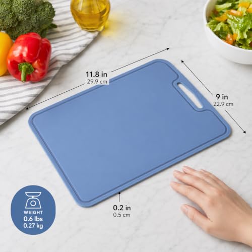 Silicone Cutting Board, 11.8 x 9 In, BPA-Free Flexible Chopping Mat(Blue) - color: Blue, size: 11.8"L x 9"W