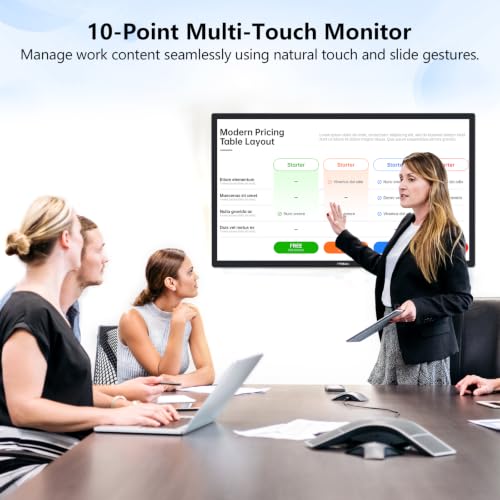 FYHXele 43 Inch Large Touch Screen Monitor for Retail, Office, Industrial - color: Black-43"