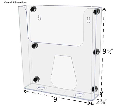 Marketing Holders Metal Mount 8.5" Wide Magazine Holder Brochure Magnetic Pamphlet Catalog Document Booklet Display Literature Printed Material Metal Surfaces - size: 8.5" Wide Magnetic Mount