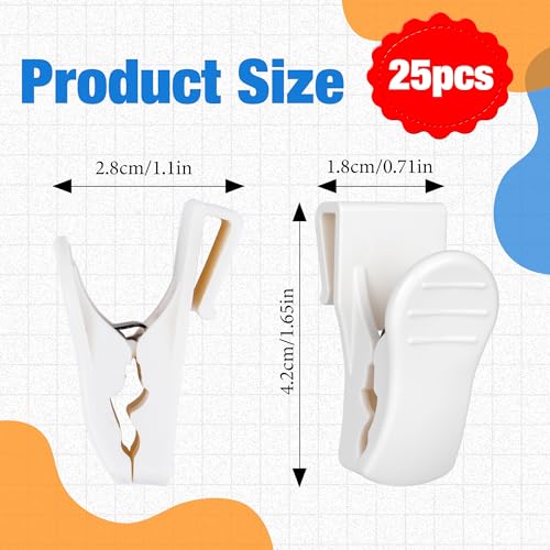 Starry 25 PCS Grid Wall Accessory Hooks Siding Clips to Hang Things Wall - color: White