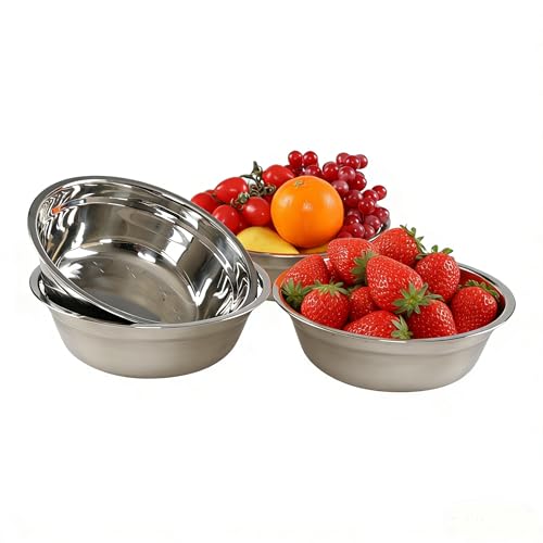 Stainless Steel Mixing Bowls for Kitchen, 4 Pack Serving Bowl Set