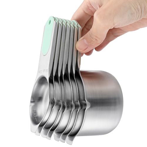 Spring Chef Magnetic Measuring Cups & Spoons Set of 15 with Levelers, Mint - color: Mint