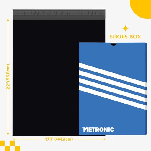 Metronic Large Poly Mailers 17.7x22” 500 Pack,Shipping Bags for Clothes,Strong Self Adhesive Shipping Envelopes for Small Business,Waterproof Mailing Envelopes Bulk for Packaging Black - color: Black, size: 17.7x22 500PC