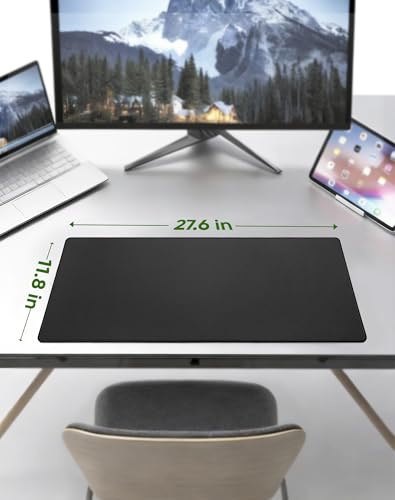 ALOANES Non-Slip Extended Mouse Pad Office&Home Desk Mat Stitched Edge - color: Classic Black, size: 27.6L x 11.8W inches
