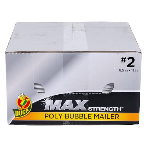 Duck Max Brand #2 Poly Bubble Mailers, White, 10.5 inch x 15 inch, 25 Pack - size: 8.5" x 11" (Pack of 25)